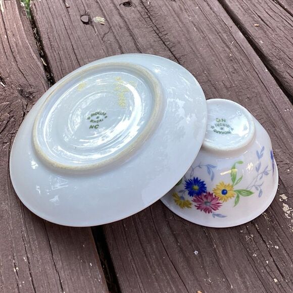 Richard Ginori Floral Teacup and Saucer Set, Gold Trim, Vintage Italian‎ 1945 - Picture 4 of 6